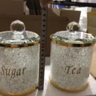 Glass Canister Glassglass Crystal Glass Coffee Sugar Tea Jar Canister