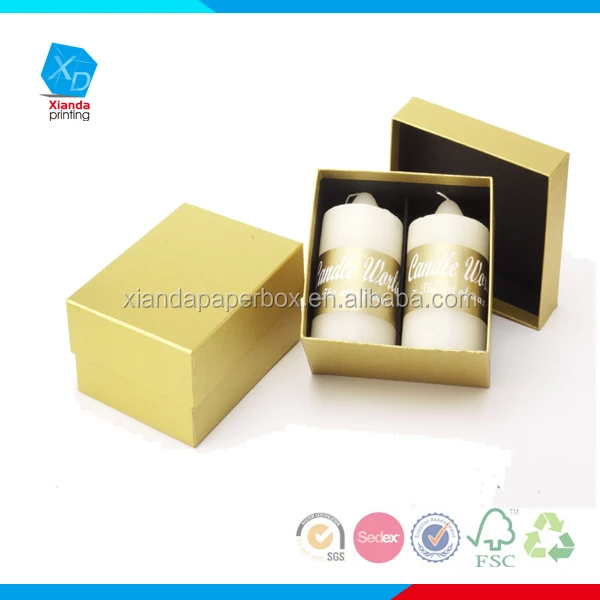 customized candle gift set packaging box with paper tape cover