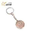 cheap 3d laser engraving transparent photo keychain led glass flashlight keyring, led acrylic keychain flashlight