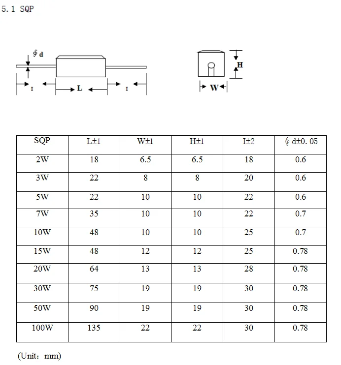 2W 3W 5W 7W cement resistors