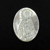 Natural white mop oval carved jesus mother pearl gems for jewelry