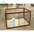 Oak Wood Galvanized Portable Metal Pet Cage Dog Box Kennel