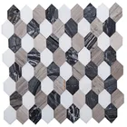 Natural Stone black and white marble mosaic Marble hexagon marble mosaic Tile