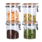 Hot selling glassware round shape Glass canister food storage jar