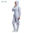 Cleanroom unisex gender antistatic white stripe grid pharmaceutical lab jumpsuit esd coveralls with OEM&ODM