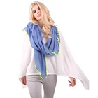 Custom Printing Fresh Young Style girls Scarf With pompom