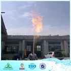 Outdoor fountain, fire dancing on the water