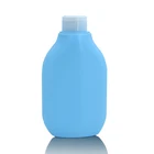 Hand cream flat squeeze bottle for cosmetic 300ml 500ml hdpe plastic bottle with flip cover cap empty cream containers