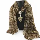 Cosum wholesales cotton voile scarf and leopard print jewelry accessories pendant scarf for women