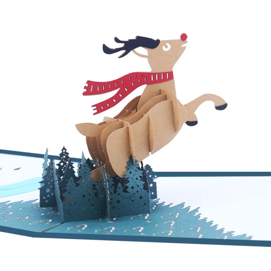 Meilun искусство и ремесло Рождественская открытка 3d Рождественский олень всплывающая карта