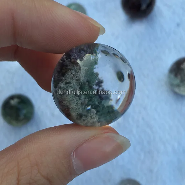 natural green phantom quartz ball cute mini ghost crystal sphere