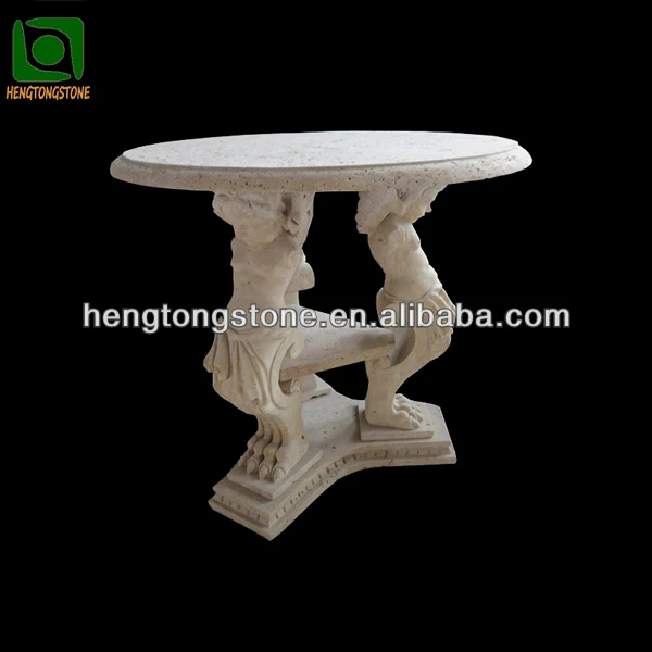 Round Indoor Stone Table with Children