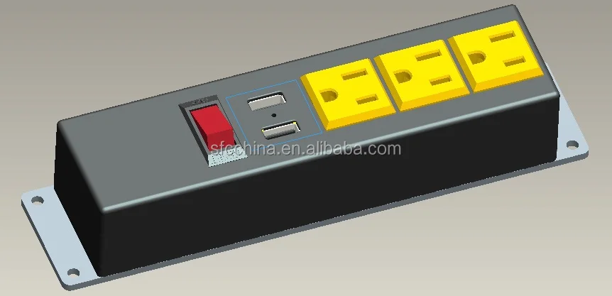 Standard Grounding Grounding and Residential / General-Purpose Application power strip 3 outlet for USA type