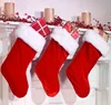 CTS010C Bulk custom red and white fur christmas stockings