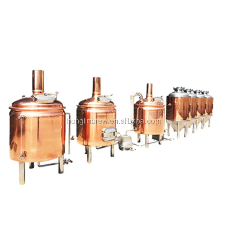1000L copper beer brewing equipment system with brewery kit for sale
