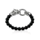 Dragon head clasp engraved silver fashion beads jewelry