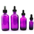 15ml 30ml 60ml 120ml Boston Round Glass Dropper Bottle Purple Essential Oil Dropper Bottle