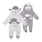 China Market Cute Sheep Baby Romper With Long Sleeve Coral Fleece Infant Clothing