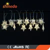 12 LED Christmas warm white flashing or steady two modes solar star shaped string light for decoration