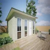 Beautiful steel shed glass garden house solar panel home kit prehab house
