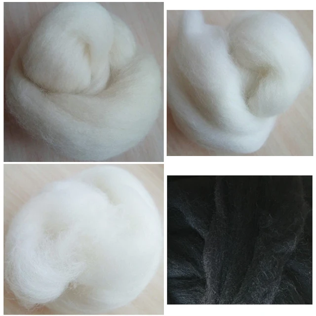 100g Natural Cream White Felting Wool Roving Needle Sewing Felting DIY Hand  Spinning Doll Needlework Raw Wool Felt - AliExpress