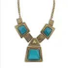 Latest fashion alloy and resin design amber necklace