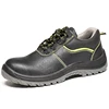Black Low Cut Embossed Leather PU Outsole Safety Shoes with CE S3