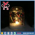 Decorative LED lighted clear glass candle holder candle jar for home decoration