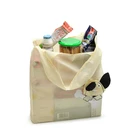 Stylish portable cartoon cute folding green nylon shopping Bag