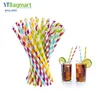 Wholesale FDA Custom Bulk Party Drinking Biodegradable Striped Paper Straws