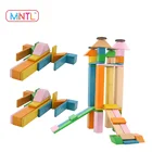 MNTL 60 Piece Wooden Toys Magnet Building Tiles Kids Clear Magnetic 3D Blocks DIY Educational Toys 2017