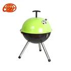 14 inch green ball shaped enameled fire bowl charcoal bbq grill