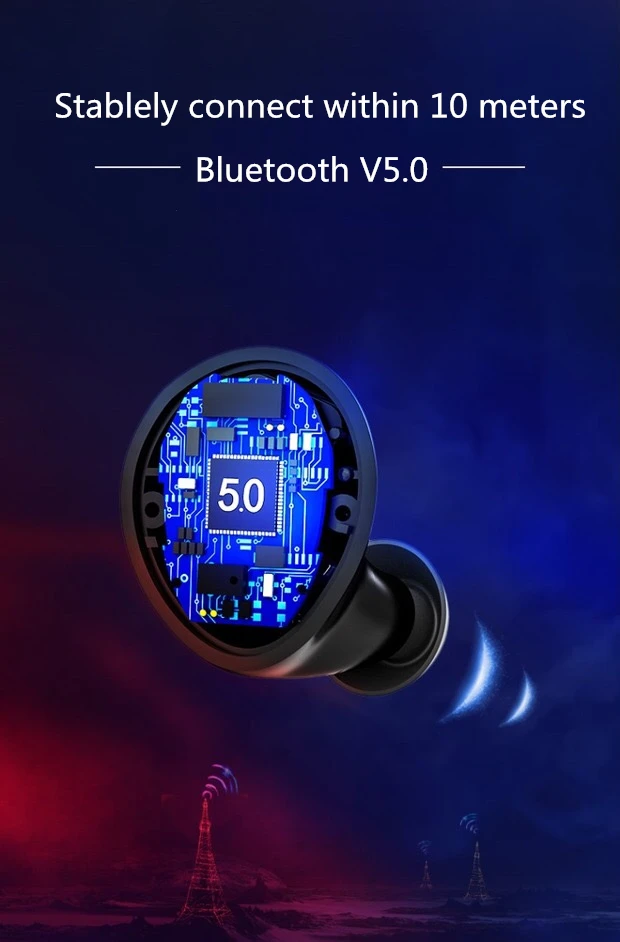 Latest TWS Q8 QCC3020 Chipset in ear mini twin waterproof IPX7 true bluetooth wireless earbuds with 3500mah metal power case - ANKUX.COM