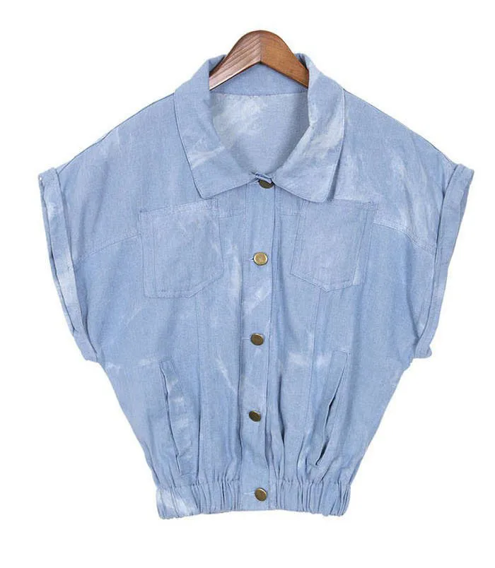 Fashion Korea Vintage Ladies woman Vest, Lady Westkit Denim Summer waistcoat AD9416JJ