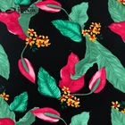 3d reactive digital print tropical leaves wholesale 100% viscose rayon fabric for cloth