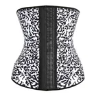 Factory directly shapewear for women leopard 3 steel bone underburst latex corset waist trainer