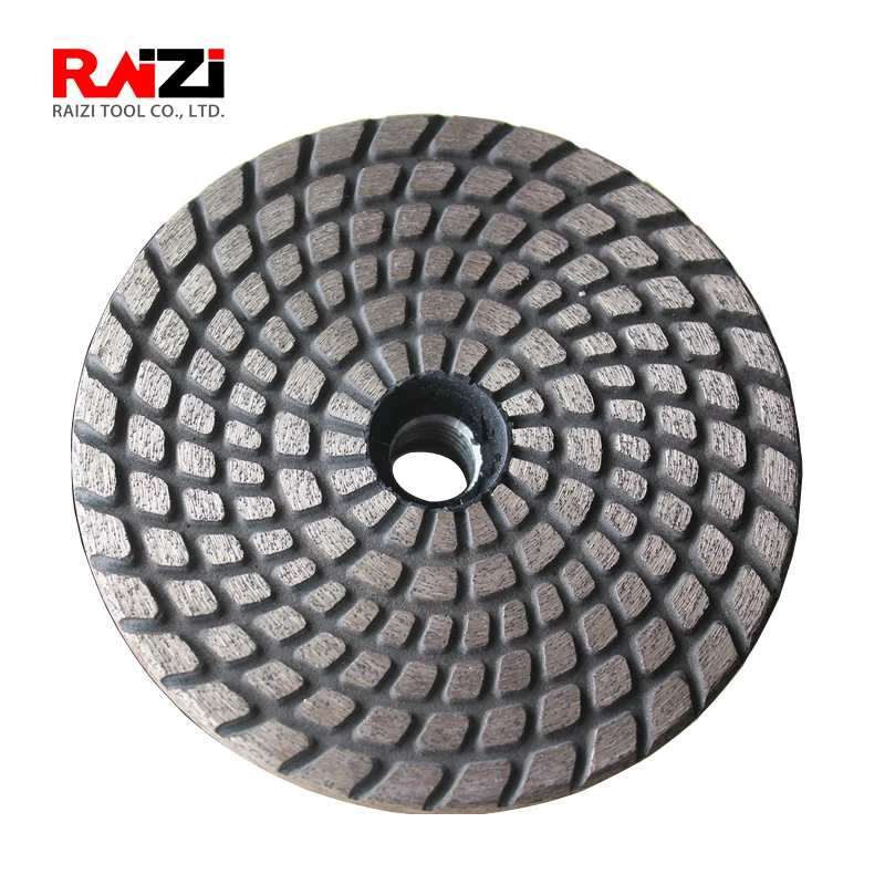 4 inch Metal bond (rigid) stone diamond wet polishing pad with adapter use on granite