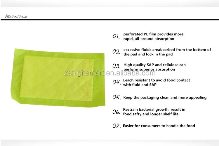 2025 New Fresh Chicken Meat Blood Absorbent Pad for Meat