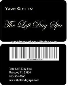 black background pvc gift card with barcode