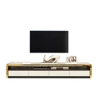 Italian furniture new model stainless steel frame tv stand cabinets modern white high gloss marble top table tv stand
