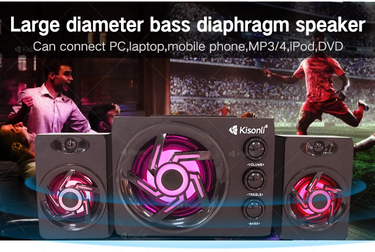 Kisonli High Quality Multimedia Digital USB PC Speaker System Bluetooths AC Powered 2.1 - ANKUX.COM