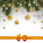 Gold Decorations Kit Christmas Star Paper Garland 3D Stars Party Decor Bunting Banner Christmas Decoration Home