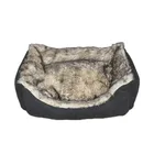 YangyangPet Luxurious faux fur dog bed with PU leather or Composite suede have S M L XL XXL 5 sizes