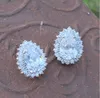 zircon copper plate silver jewelry CZ Diamonds Ear art jewelry Stud Earrin jewelry stand for earrings Drops of water shape