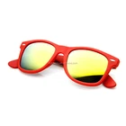 High quality print red sun glasses with orange mirror lens