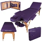Portable 3-Section wooden massage table chair bed foldable with carry bag - high density foam bed with study table