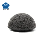 Cosmetics charcoal facial konjac sponge with box package