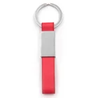 Custom fashion personality orange leather metal key ring