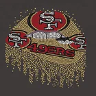 Custom Bling Crystal 49ers Rhinestone Heat Transfer Design