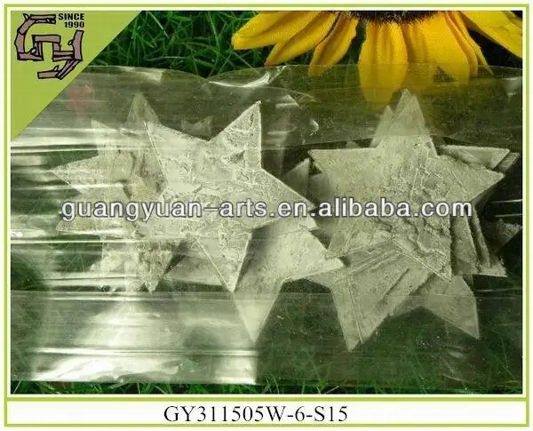 white-wash birch bark star wood slices